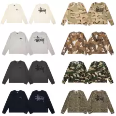 Stu American Style 2026 Autumn Series Logo Design Washed Raglan Sleeve Waffle Retro Long-Sleeve T-Shirt