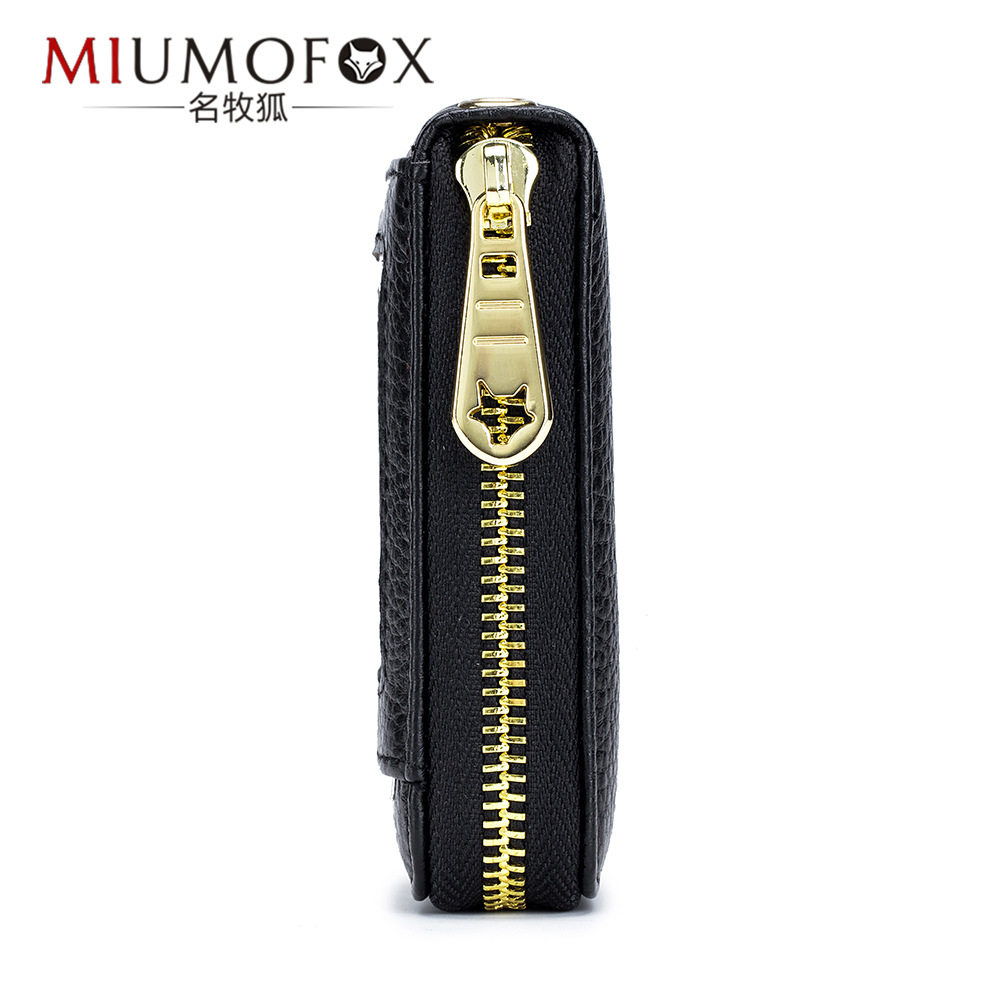 Foreign Trade Genuine Leather Multifunctional Men's Organ Card Holder Bank Card Holder Popular Card Holder Women's Exquisite Rfid Keychain