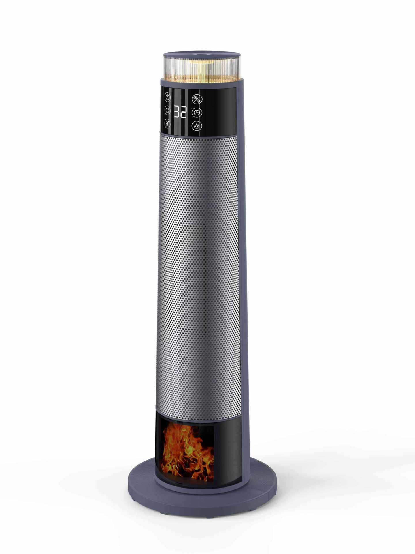 德国荣芝语音取暖器家用电暖器火焰暖风机塔式热风机烤火炉暖气