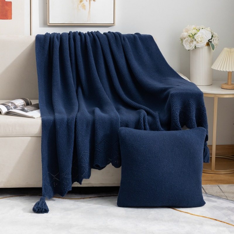 New Light Luxury Style Solid Color All-Season Blanket Office Nap Sofa Blanket Knitted Blanket Bedside Blanket