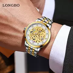 Longbo Brand Watch Fully Automatic Mechanical Watch Men's Watch Hollow Retro Luminous Waterproof Mechanical Watch Men's Watch
