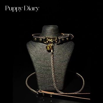 goddess choker leather bell sm collar traction rope k9 puppy neck chain love fun letters clavicle chain