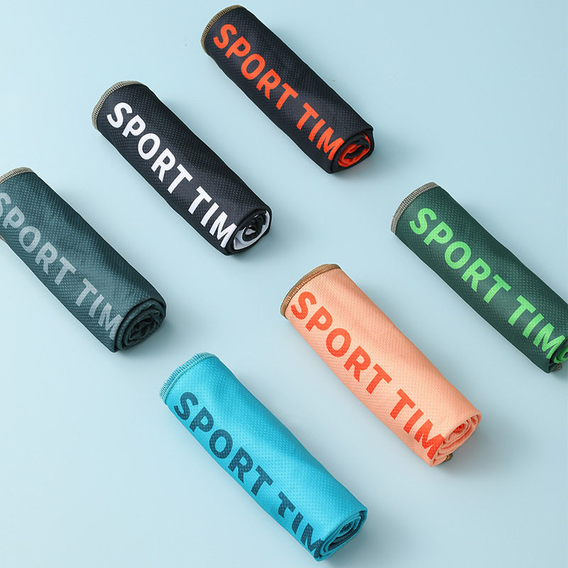 Cross-border Summer Running Sports Gymnasium Sweat Absorbing Towel Outdoor Ice-cool Towel Sweat-absorbing Quick-drying Ice-feeling Printed Towel