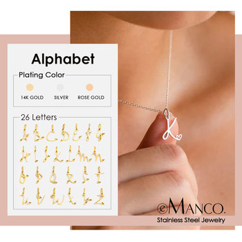 eManco new letter necklace female personality niche clavicle chain cross-border hot selling personality stainless steel necklace wholesale