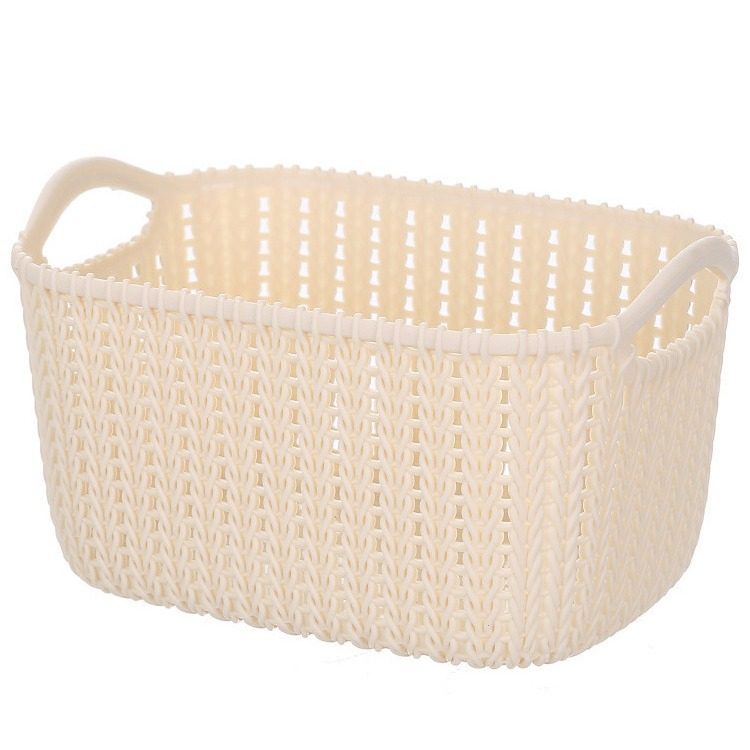 Imitation Rattan Storage Basket Desktop Small Storage Basket Plastic Storage Frame Sundries Storage Box Snacks Bathroom Washing Storage Basket