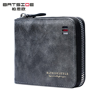 Batsioe Classic Men's Wallet Cross-Border Retro Zipper Short Multi-Card Slot Fashion Credit Card Holder Coin Purse