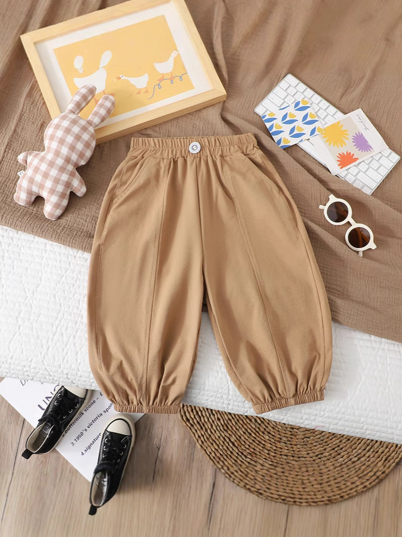 Celana anti nyamuk tipis bayi dan anak musim panas, celana lantern uniseks, celana panjang AC dengan manset