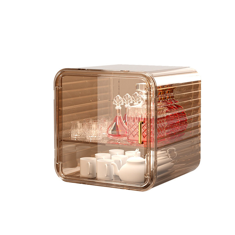 Cup Storage Box Pet Transparent Stackable Moisture-Proof and Dust-Proof Accessible Luxury Storage Cabinet Large Capacity Ceramic Tea Cup Cabinet