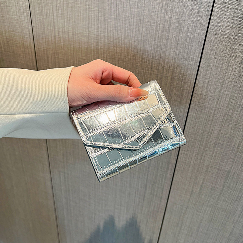 New Style Card Bag Women's Mini Korean-style Stone Pattern Multifunctional Anti-degaussing Multi-card Bright Cross-border Retro Card Bag