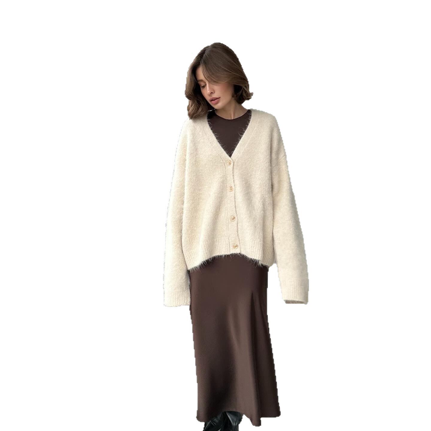 Womens Oversized Cardigan Soft Wool Blend Long Sleeve Cozy Knit Casual Chic for Fall Winter Wholesale Available