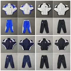 Cross-Border New 2025 Heavy Embroidery Logo Trendy High Street Unisex Couple Woven Jacket and Pants Set