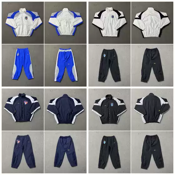 Cross-Border New 2025 Heavy Embroidery Logo Trendy High Street Unisex Couple Woven Jacket and Pants Set