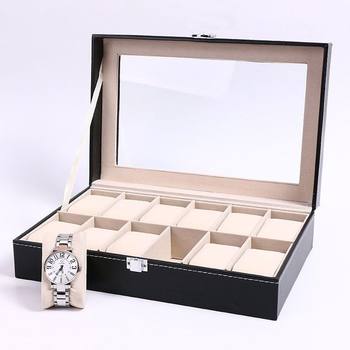 Leather Watch Box, Watch Storage Box, Watch Display Box, Watch Case, Multi-Watch Jewelry Box, Skylight Bracelet Box