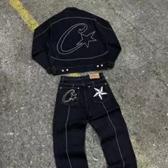 Alcatraz Short Shorts Ship Print Jeans Corteiz Trendy Hip-Hop Skateboard Casual Trendy Brand