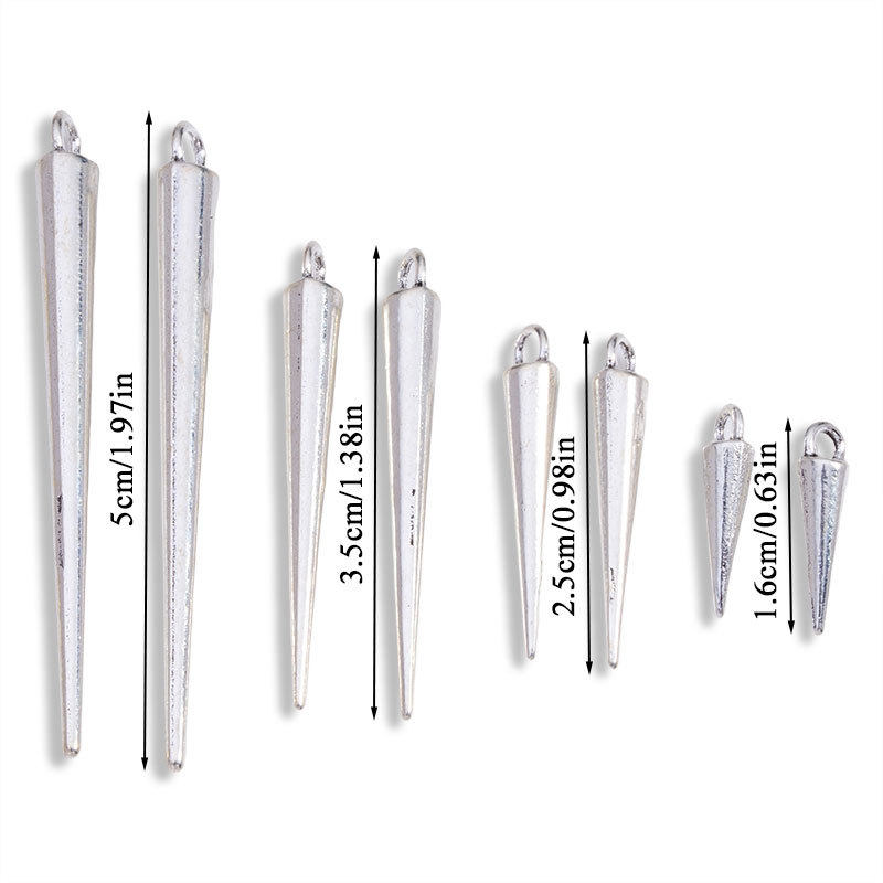 哥特风DIY合金饰品配件古银色锥子挂件手链项链水滴吊坠跨境热销