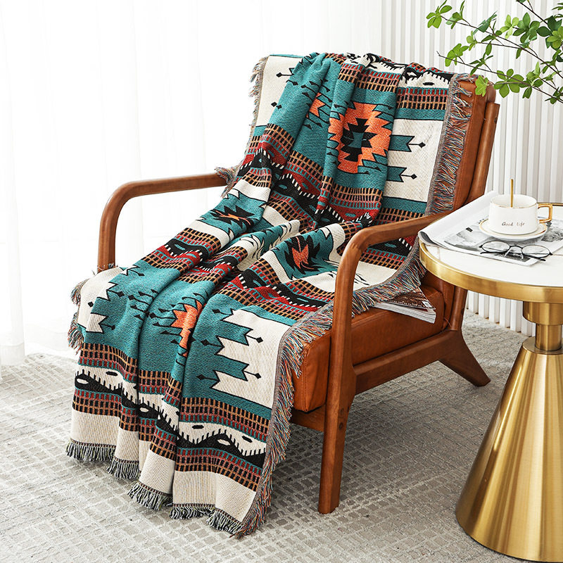 Export Southeast Asian Ethnic Style New Thread Blanket Sofa Blanket Camping Outdoor Picnic Mat Picnic Cloth Tablecloth Cross-Border