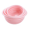 Round Hollow-out Vegetable Washing Basket Three-piece Vegetable Washing Basin Fruit Basket Plastic Draining Sieve Kitchen Vegetable Draining Basket