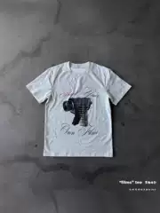 T-Shirt Short-Sleeved Round Neck Top Stylish Dark European and American Cross-Border Y2K Printing Retro Trendy Ins Loose Hip-Hop T-Shirt