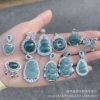 Manufacturer Wholesale A-Grade Hazardous Jade Blue Water Gourd Pendant 925 Silver Inlaid Pendant Necklace Live Supply Wholesale