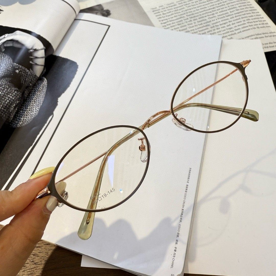 New Glasses Frame Oval Frame Metal Glasses Frame Ultra-Light Frame Elegant Myopia Frame Full Frame Glasses Frame 6412