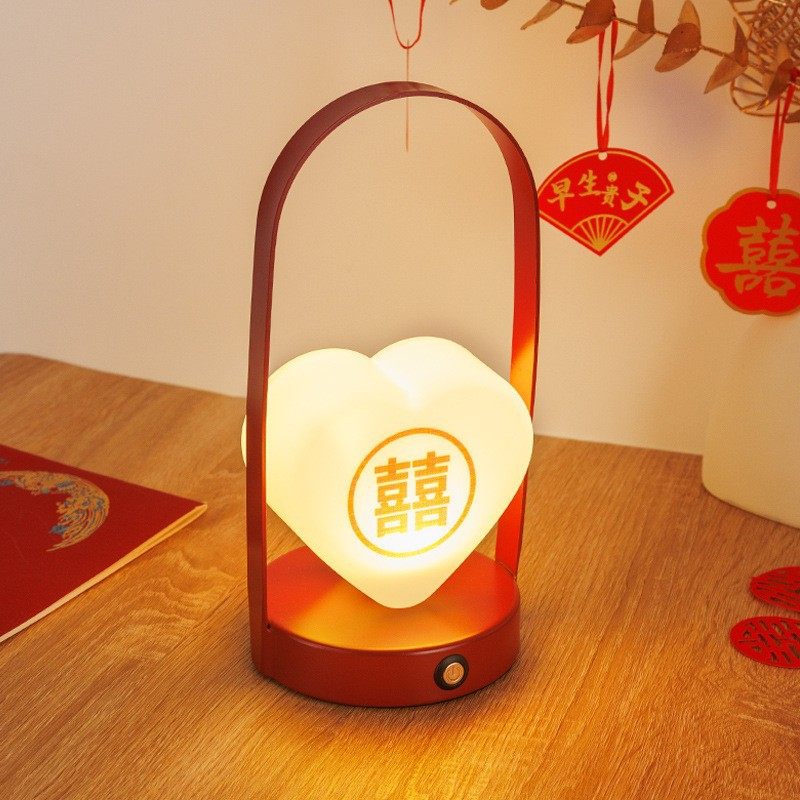 Wedding Table Lamp, Bedroom Bedside Lamp, Wedding Room Dowry Lamp, Wedding Red Pair of Everlasting Lamps, Wedding Gift for Newlyweds
