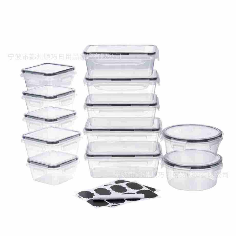 Customized Cross-Border Kitchen Camping Style Pp Food-Grade Refrigerator Storage Microwave Freezer Stall Transparent Fresh-Keeping Lunch Box