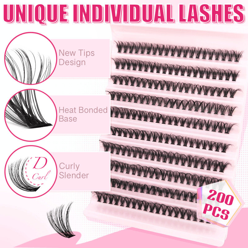Cross-Border Foreign Trade False Eyelashes 40D Washboard Large Capacity 10 Rows of Hair DIY Segmented European and American Eyelashes Wholesale