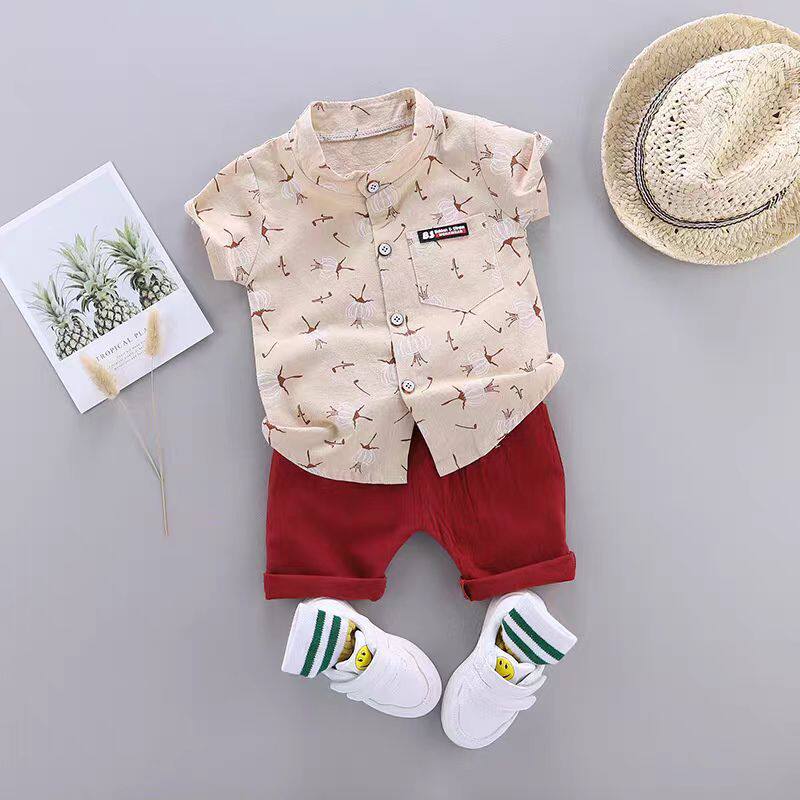 children's clothing summer new children's clothing summer clothing boys baby infant children's suit short-sleeved suit two-piece trendy set