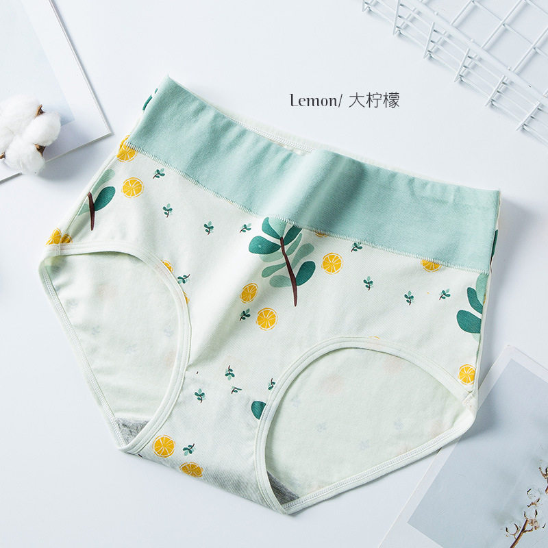 纯棉高腰内裤吸汗透气大码印花女士收腹三角裤柔软舒适女纯棉裆