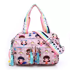 Harajuku Doll Korean Style Women's Cartoon New Arrival Handbag Fashionable Shoulder Crossbody Bag Nylon Floral Bag Small Square Bag Trendy