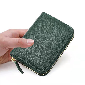 Cross-border wholesale Japanese new lychee pattern zipper coin bag short leather small wallet men's coin purse fashion