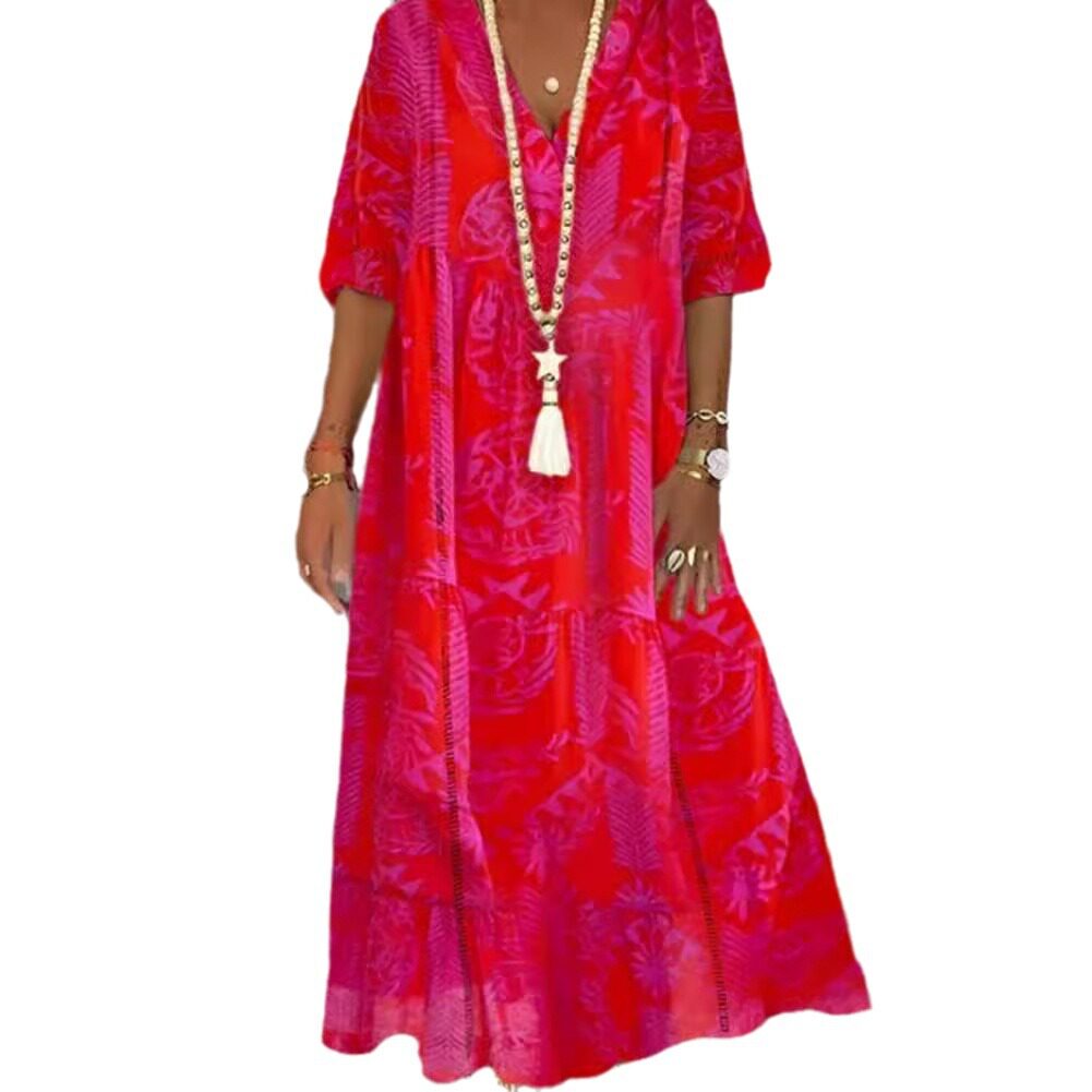 Summer V Neck Flare Sleeve Dress Fashionable Sexy Elegant Perfect for Parties and Events Wholesale Available