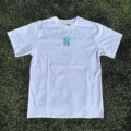 Blue and white short sleeves