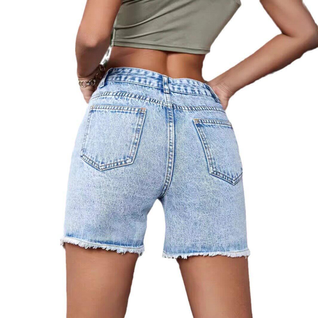 Womens Slim Fit Denim Shorts Comfortable Stylish Casual Perfect for Summer Outings Wholesale Available