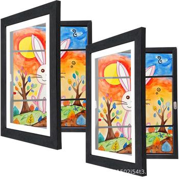 Cross-Border Strong Magnetic A3/A4 Flip-Top Children's Art Frame for Storing Artwork, Oil Paintings, and Photos, Can Be Placed or Hung, Creative Design