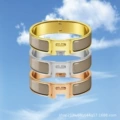 Size 17 wide version 12mm rose gold + elephant gray bracelet with logo h
