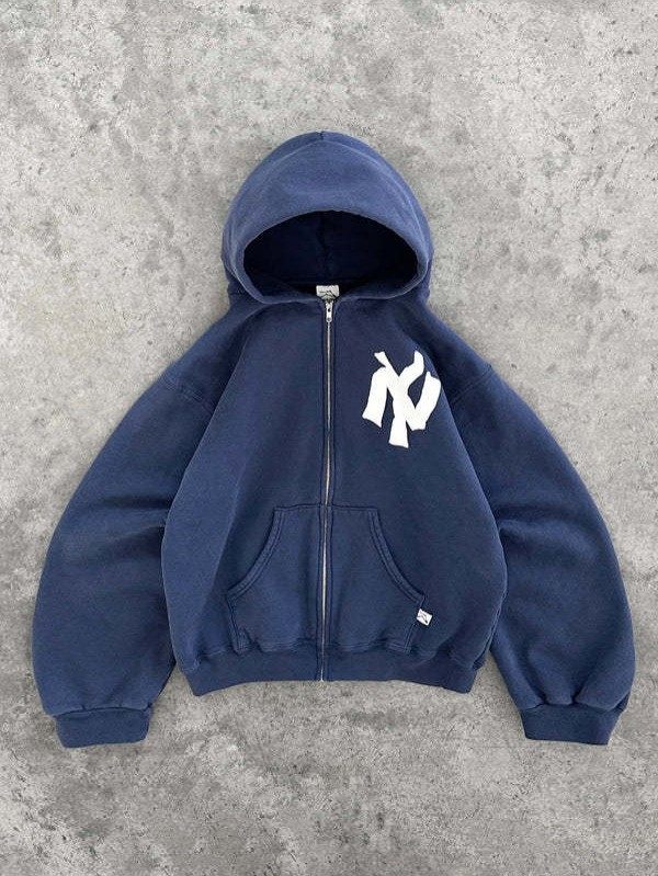 2024 European and American cross-border autumn and winter new fashion brand AKIMBO couple style loose long-sleeved casual hooded sweatshirt