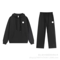 Dark gray hooded straight suit