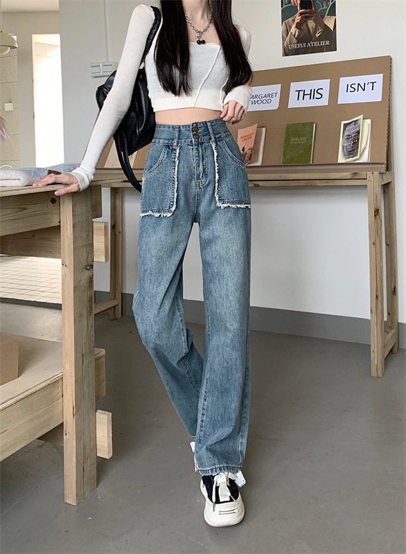 High Waisted Wide Leg Jeans for Women Slim Fit Loose Style Lightweight Denim Casual Spring Fashion Wholesale