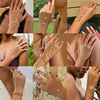 European and American Cross-Border Ins Style Baroque Imitation Pearl Bracelet Bracelet Design Imitation Crystal Bracelet