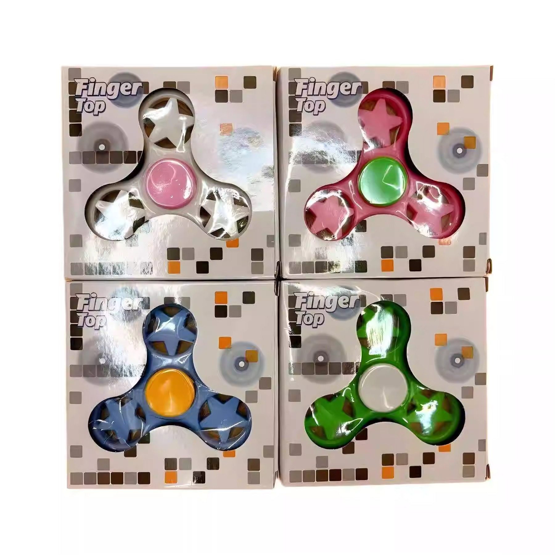 Boxed fingertip gyro finger three leaf decompression toy decompression puzzle children's stall supply wholesale student gifts