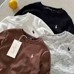 Children's Long-Sleeved T-Shirt 2025 Autum Boys Japanese Style Pure Color Bottoming Shirt Baby Outer Wear Small and Medium-Sized Kidsren's Tops Wholesale