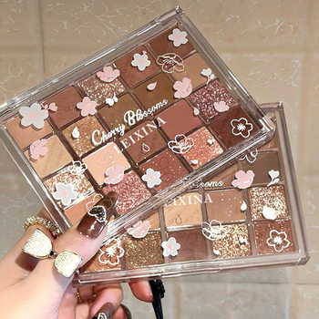 Rimina Evening Sakura Waltz 20-Color Eye Shadow Pearlescent Sequin Matte Low Saturation Earth Milk Tea Color New Eye Shadow Palette