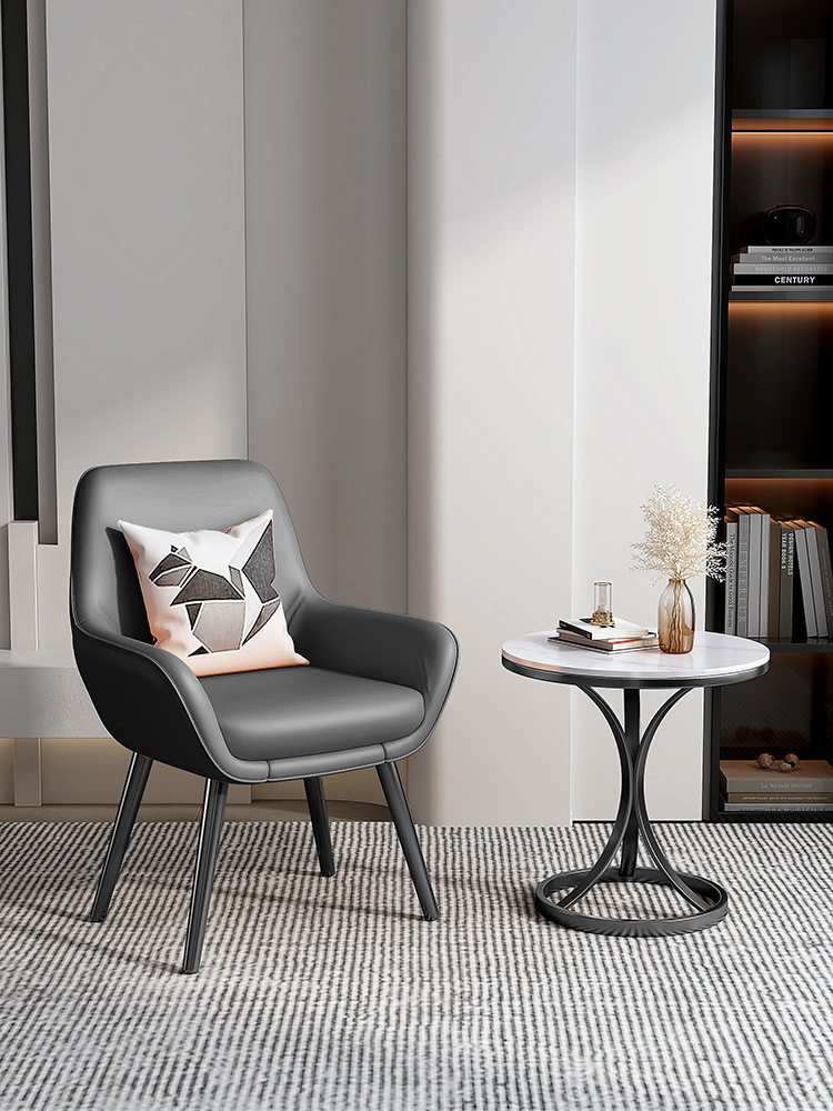 Light Luxury Slate Side Table, Small Coffee Table, Marble Living Room Sofa Corner Table, Simple Movable Balcony Small Round Table Side Cabinet