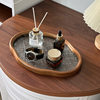 Tea Tray Desktop High-End Oval Begonia Glass Wine Glass Tea Water Play Fruit Tea Set Tray Chinese Snack Tray