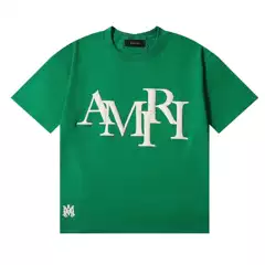 In-Stock European and American Trendy Brand Amiri Letter Foam Print High-Weight Short-Sleeve T-Shirt for Men and Women
