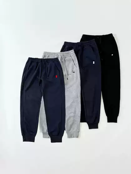 Cross-Border Cotton Sweatpants with Pony Logo, Autumn Casual Unisex Foreign Trade Embroidered Sports Pants with Drawstring