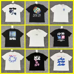 25 Summer T-Shirt New Student Tops Blue Rose Print T-Shirt Men and Women Casual Loose Short Sleeves