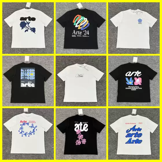 25 Summer T-Shirt New Student Tops Blue Rose Print T-Shirt Men and Women Casual Loose Short Sleeves