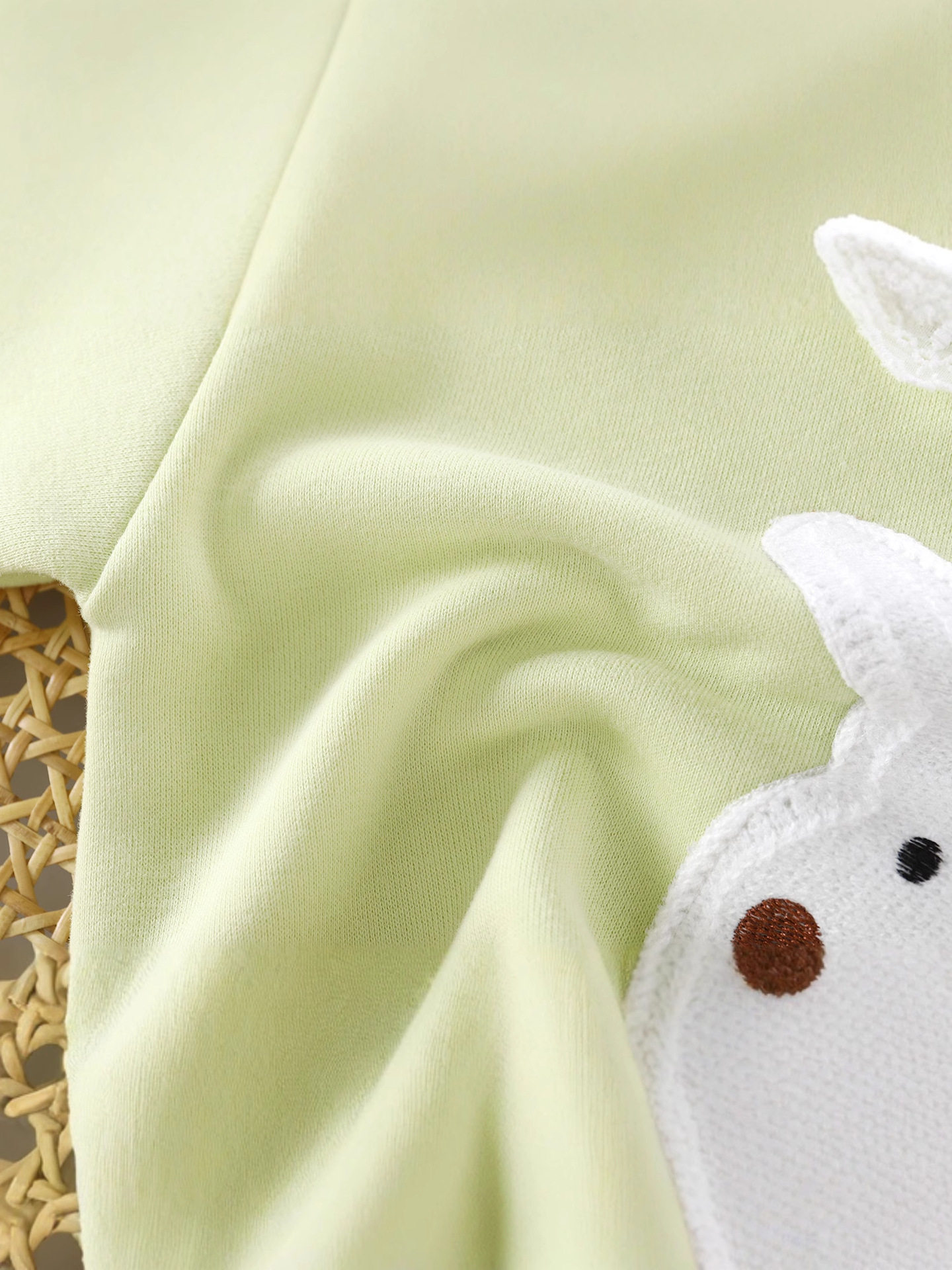 Ensemble de deux pièces fille nouveauté printemps-automne, sweat à capuche col lapin dessin animé volant dentelle et pantalon dentelle